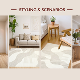 Artistic Cream and White Geometric Flow(Beige)