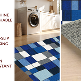 Contemporary Blue Geometric Fusion(Blue)