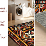 Ultra Soft Area Rug, Non Slip, Stain Resistant, Washable Area Rugs for Living Room, Bedroom, Rustic Southwestern Accent with Depth(Red)