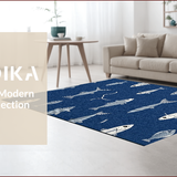 Ultra Soft Area Rug, Non Slip, Stain Resistant, Washable Area Rugs for Living Room, Bedroom, Rustic Multicolored Nature Theme(Blue)
