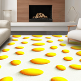Ultra Soft Area Rug, Non Slip, Stain Resistant, Washable Area Rugs for Living Room, Bedroom, Vibrant Cheerful Egg Motif(Yellow)
