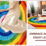 Ultra Soft Area Rug, Non Slip, Stain Resistant, Washable Area Rugs for Living Room, Bedroom, Vivid Circular Pattern Cloakroom Floor Mat(Red)
