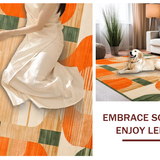 Ultra Soft Area Rug, Non Slip, Stain Resistant, Washable Area Rugs for Living Room, Bedroom, Striking Dynamic Linear Arrangement(Orange)