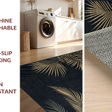 Ultra Soft Area Rug, Non Slip, Stain Resistant, Washable Area Rugs for Living Room, Bedroom, Elegant High-Low Detailed Motif(Black)