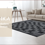 Ultra Soft Area Rug, Non Slip, Stain Resistant, Washable Area Rugs for Living Room, Bedroom, Handmade Wool Viscose(Black)