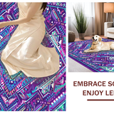 Ultra Soft Area Rug, Non Slip, Stain Resistant, Washable Area Rugs for Living Room, Bedroom, Lively Round Ethnic Weave(Purple)