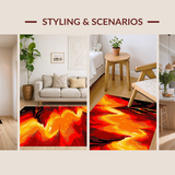Ultra Soft Area Rug, Non Slip, Stain Resistant, Washable Area Rugs for Living Room, Bedroom, Captivating Molten Rock Display(Red)