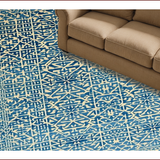 Ultra Soft Area Rug, Non Slip, Stain Resistant, Washable Area Rugs for Living Room, Bedroom, Elegant Blue Geometric Elegance(Blue)