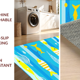 Ultra Soft Area Rug, Non Slip, Stain Resistant, Washable Area Rugs for Living Room, Bedroom, Joyful Underwater Scene in Soft Hues(Blue)
