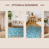 Rustic High Low Damask Aesthetic(Blue)