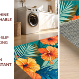 Ultra Soft Area Rug, Non Slip, Stain Resistant, Washable Area Rugs for Living Room, Bedroom, Stylish Contemporary Nature-Inspired Arrangement(Orange)