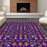 Ultra Soft Area Rug, Non Slip, Stain Resistant, Washable Area Rugs for Living Room, Bedroom, Luxurious Brown Geometric Arrangement(Purple)