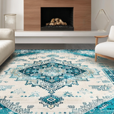 Ultra Soft Area Rug, Non Slip, Stain Resistant, Washable Area Rugs for Living Room, Bedroom, Serene Coastal Patterned Composition(Beige)