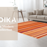 Ultra Soft Area Rug, Non Slip, Stain Resistant, Washable Area Rugs for Living Room, Bedroom, Cozy Rustic Textured Motif(Orange)