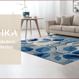 Ultra Soft Area Rug, Non Slip, Stain Resistant, Washable Area Rugs for Living Room, Bedroom, Contemporary Botanical Grey Blue Entryway Runner Rug(Blue)