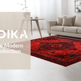 Striking Contemporary Medallion Style(Red)