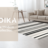 Ultra Soft Area Rug, Non Slip, Stain Resistant, Washable Area Rugs for Living Room, Bedroom, Contemporary Black and White Horizontal Striped Area Rug for Trendy Homes(Black)