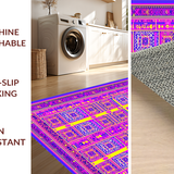 Ultra Soft Area Rug, Non Slip, Stain Resistant, Washable Area Rugs for Living Room, Bedroom, Colorful Geometric Pop Art Pattern(Purple)