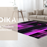 Ultra Soft Area Rug, Non Slip, Stain Resistant, Washable Area Rugs for Living Room, Bedroom, Whimsical Multi-Hued Graphic Elements(Pink)