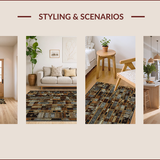 Ultra Soft Area Rug, Non Slip, Stain Resistant, Washable Area Rugs for Living Room, Bedroom, Charming Vintage Animal Print Style(Brown)