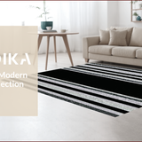 Ultra Soft Area Rug, Non Slip, Stain Resistant, Washable Area Rugs for Living Room, Bedroom, Rustic Black and Tan Entryway Accent Rug(Black)
