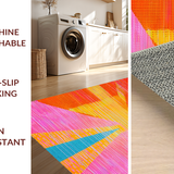 Ultra Soft Area Rug, Non Slip, Stain Resistant, Washable Area Rugs for Living Room, Bedroom, Eye-Catching Abstract Circular Illusion(Orange)