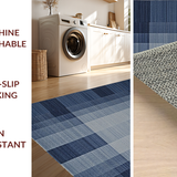 Ultra Soft Area Rug, Non Slip, Stain Resistant, Washable Area Rugs for Living Room, Bedroom, Sophisticated Navy Blue Tiling(Blue)