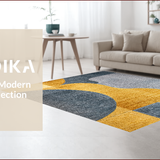 Ultra Soft Area Rug, Non Slip, Stain Resistant, Washable Area Rugs for Living Room, Bedroom, Geometric Abstract Bedroom High Traffic Area Carpet(Gold)