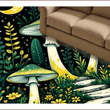Ultra Soft Area Rug, Non Slip, Stain Resistant, Washable Area Rugs for Living Room, Bedroom, Witchy Earthy Mushroom Pattern(Green)