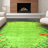 Ultra Soft Area Rug, Non Slip, Stain Resistant, Washable Area Rugs for Living Room, Bedroom, Fresh Organic Floral Aesthetic(Green)