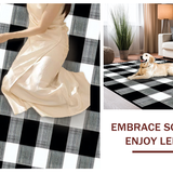 Rustic Black and White Plaid(Black)