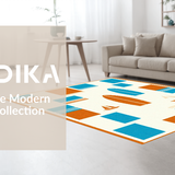 Ultra Soft Area Rug, Non Slip, Stain Resistant, Washable Area Rugs for Living Room, Bedroom, Artistic Shoreline Graphic Presentation(Orange)