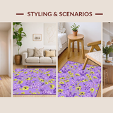 Ultra Soft Area Rug, Non Slip, Stain Resistant, Washable Area Rugs for Living Room, Bedroom, Luxurious Purple Petal Theme(Purple)