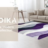 Ultra Soft Area Rug, Non Slip, Stain Resistant, Washable Area Rugs for Living Room, Bedroom, Vibrant Modern Abstract Geometry(Purple)