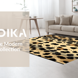 Ultra Soft Area Rug, Non Slip, Stain Resistant, Washable Area Rugs for Living Room, Bedroom, Rustic Chic Cheetah Design(Beige)