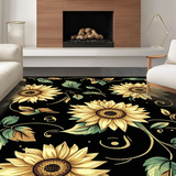 Ultra Soft Area Rug, Non Slip, Stain Resistant, Washable Area Rugs for Living Room, Bedroom, Contemporary Black and Gold Theme(Gold)