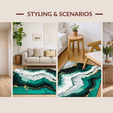 Dynamic Green Textured Composition(Green)