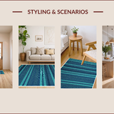 Ultra Soft Area Rug, Non Slip, Stain Resistant, Washable Area Rugs for Living Room, Bedroom, Boho Chic Distressed(Blue)