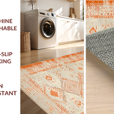 Ultra Soft Area Rug, Non Slip, Stain Resistant, Washable Area Rugs for Living Room, Bedroom, Contemporary Southwest Cultural Touch(Orange)