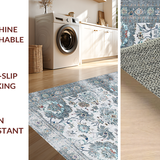 Ultra Soft Area Rug, Non Slip, Stain Resistant, Washable Area Rugs for Living Room, Bedroom, Rustic Gray Floral Reverie(Ivory)