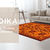 Ultra Soft Area Rug, Non Slip, Stain Resistant, Washable Area Rugs for Living Room, Bedroom, Contemporary Graphic Wildlife Art(Orange)