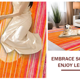 Ultra Soft Area Rug, Non Slip, Stain Resistant, Washable Area Rugs for Living Room, Bedroom, Lively Bright Spectrum Visual Delight(Orange)