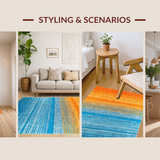 Ultra Soft Area Rug, Non Slip, Stain Resistant, Washable Area Rugs for Living Room, Bedroom, Trendy Gradient Chic Harmony(Orange)