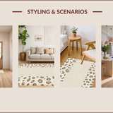 Ultra Soft Area Rug, Non Slip, Stain Resistant, Washable Area Rugs for Living Room, Bedroom, Stylish Off-White Dining Room Area Rug(Beige)