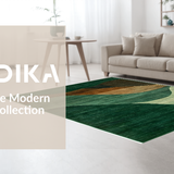 Ultra Soft Area Rug, Non Slip, Stain Resistant, Washable Area Rugs for Living Room, Bedroom, Rustic Nature-Inspired Abstract(Green)