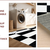 Ultra Soft Area Rug, Non Slip, Stain Resistant, Washable Area Rugs for Living Room, Bedroom, Checkered Low Pile(Black)