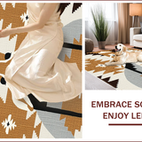 Ultra Soft Area Rug, Non Slip, Stain Resistant, Washable Area Rugs for Living Room, Bedroom, Antelope Print Camel Gray Living Room Rug(Beige)