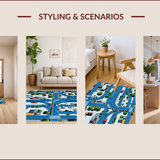 Ultra Soft Area Rug, Non Slip, Stain Resistant, Washable Area Rugs for Living Room, Bedroom, Blue City Map Non Slip Toddler Playroom Rug(Blue)