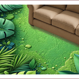 Ultra Soft Area Rug, Non Slip, Stain Resistant, Washable Area Rugs for Living Room, Bedroom, Tropical Palm Leaf Kitchen Non-Slip Runner Rug(Green)