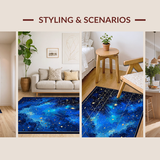 Ultra Soft Area Rug, Non Slip, Stain Resistant, Washable Area Rugs for Living Room, Bedroom, Whimsical Starlit Patterned Appeal(Blue)